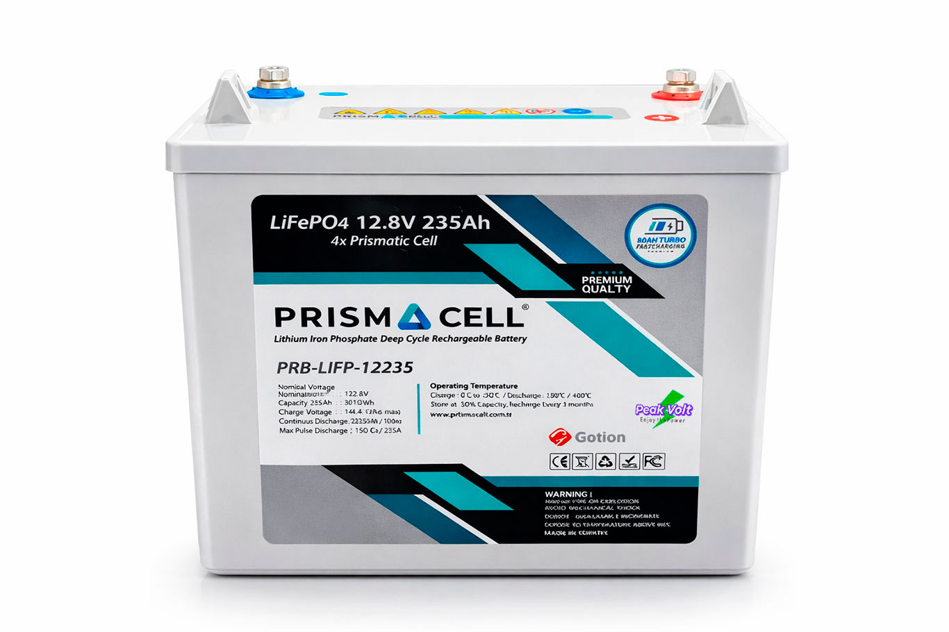 Lithium lifepo4 12,8 Volt 235 Amper hücreler, yüksek performanslı yüksek enerji yoğunluklyu akü sistemi lityum akü sistemi