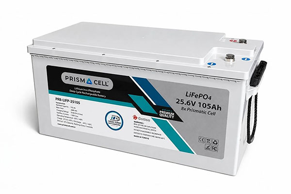 Lithium lifepo4 25,6 Volt 105 Amper hücreler, yüksek performanslı yüksek enerji yoğunluklyu akü sistemi lityum akü sistemi